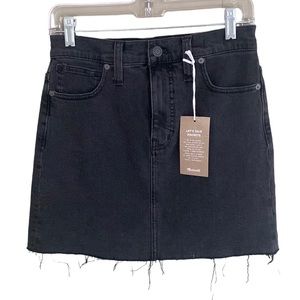Madewell black denim jean skirt NWT